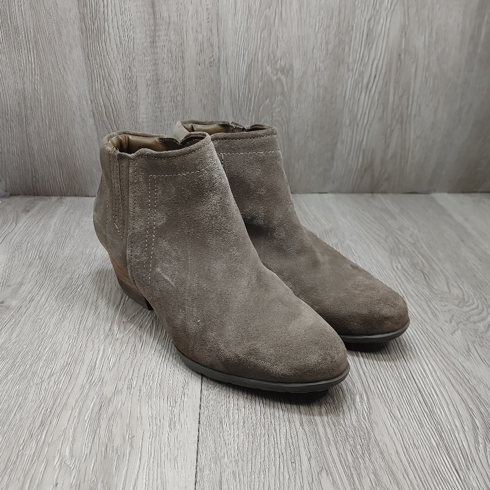 Blondo Valli Bootie Waterproof Suede Ankle  Boot Side‎ Zip Dark Taupe 7.5 Casual - Picture 2 of 13